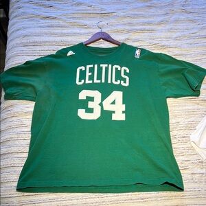 Paul Pierce Adidas Green and White Celtics Game Tee